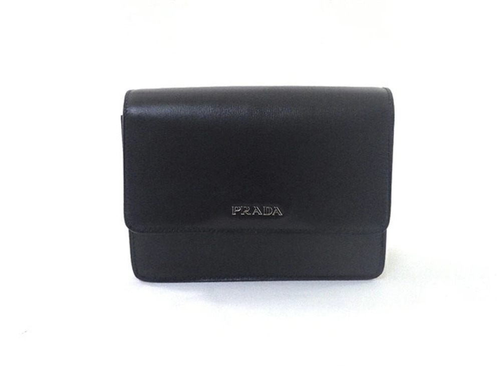Prada shoulder bag calfskin black